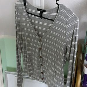 Grey striped long sleeve